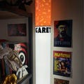 Retro Cigarette Floor Lamp: Y2K & Man Cave Decor, Red White Cigarette Pack Style Bar Light