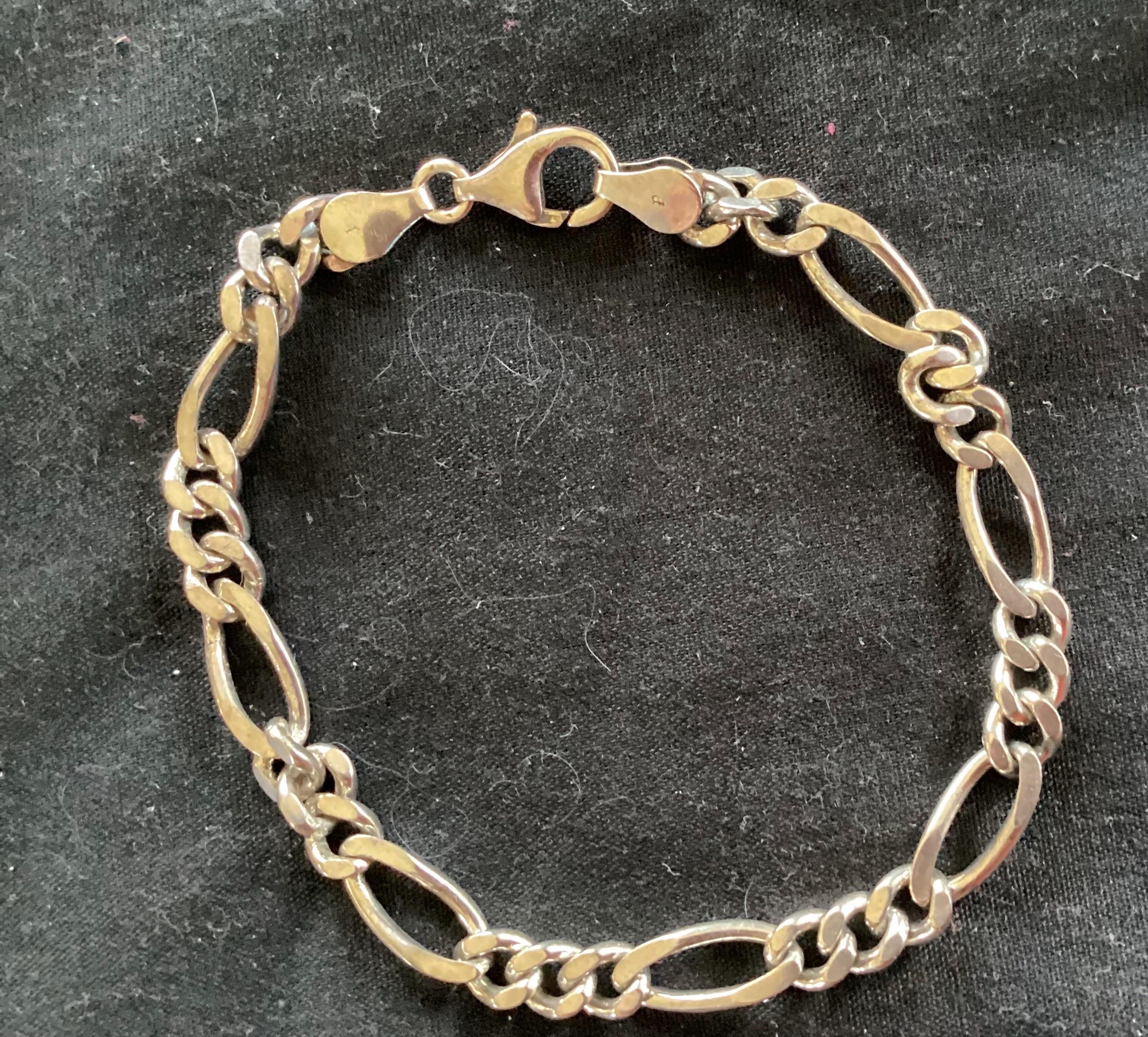vintage ITALY bracelet silver925 刻印 OX. vintage ITALY bracelet silver925 刻印 OX. 7.25” 8mm, Vintage Italy