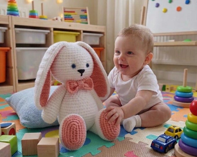 Custom Handmade Soft Cuddly Bunny – 12-Inch Plush Gift