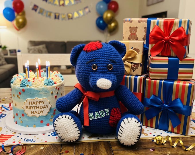 Custom Crochet Teddy Bear – Personalized Amigurumi Bear