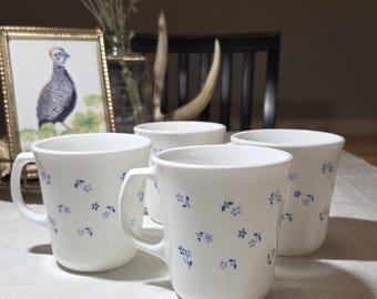 Corelle Provincial Blue Coffee Tea Cups Mugs Flowers