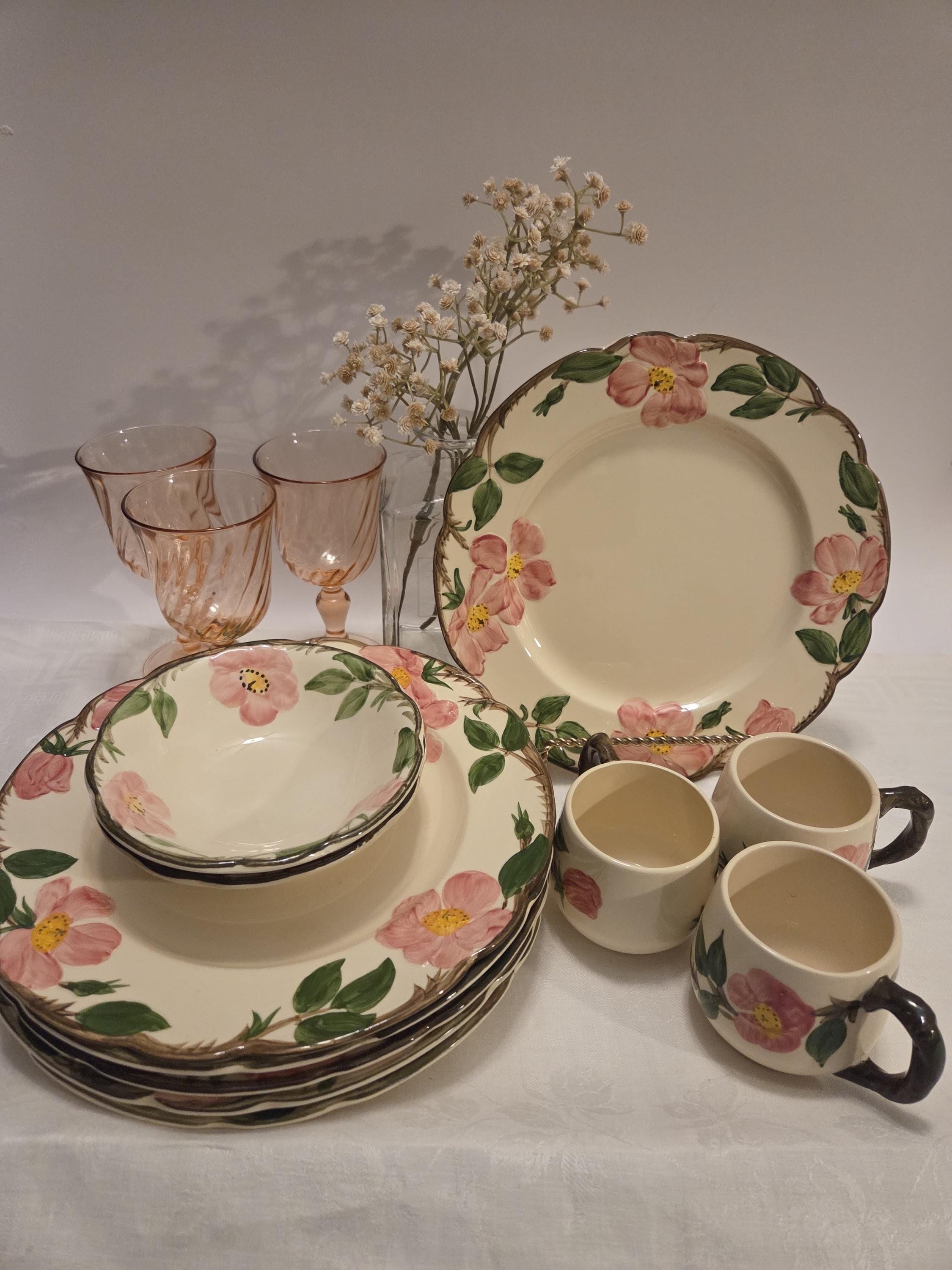 Vintage Pink Dinnerware Set - Etsy