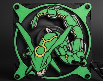 Rayquaza 120mm PC Fan Cover | Custom 3D Printed Gaming Fan Grille | PC Build Mod