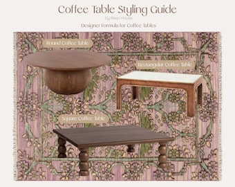 Coffee Table Styling Guide | Designer Formula for Round, Square, or Rectangle Tables | Home Decor PDF | Instant Download