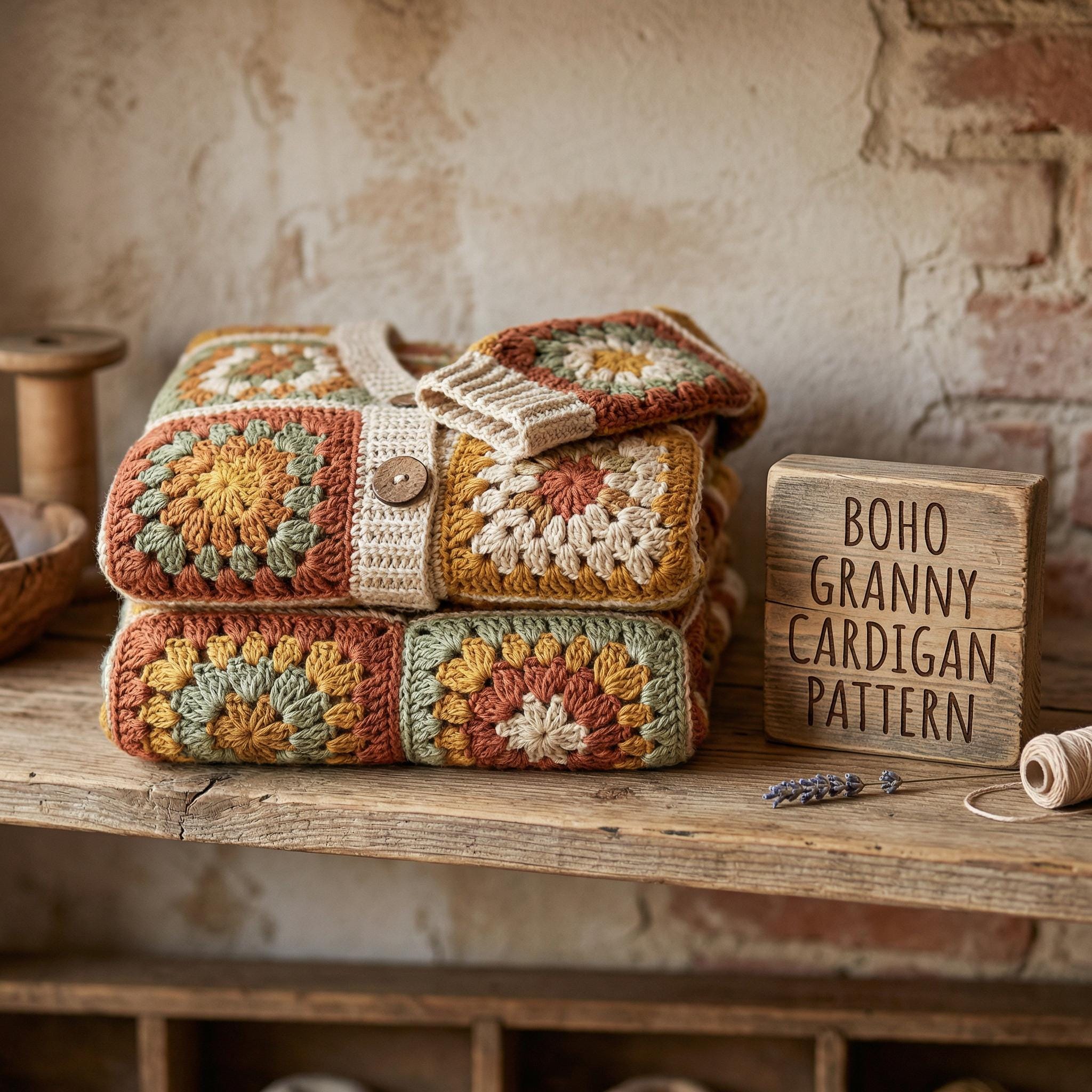 Easy Boho Granny Square Cardigan Pattern