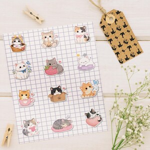 Kawaii Cat Sticker Pack | Pastel Kitty Clipart Bundle (PNG, EPS) - Etsy