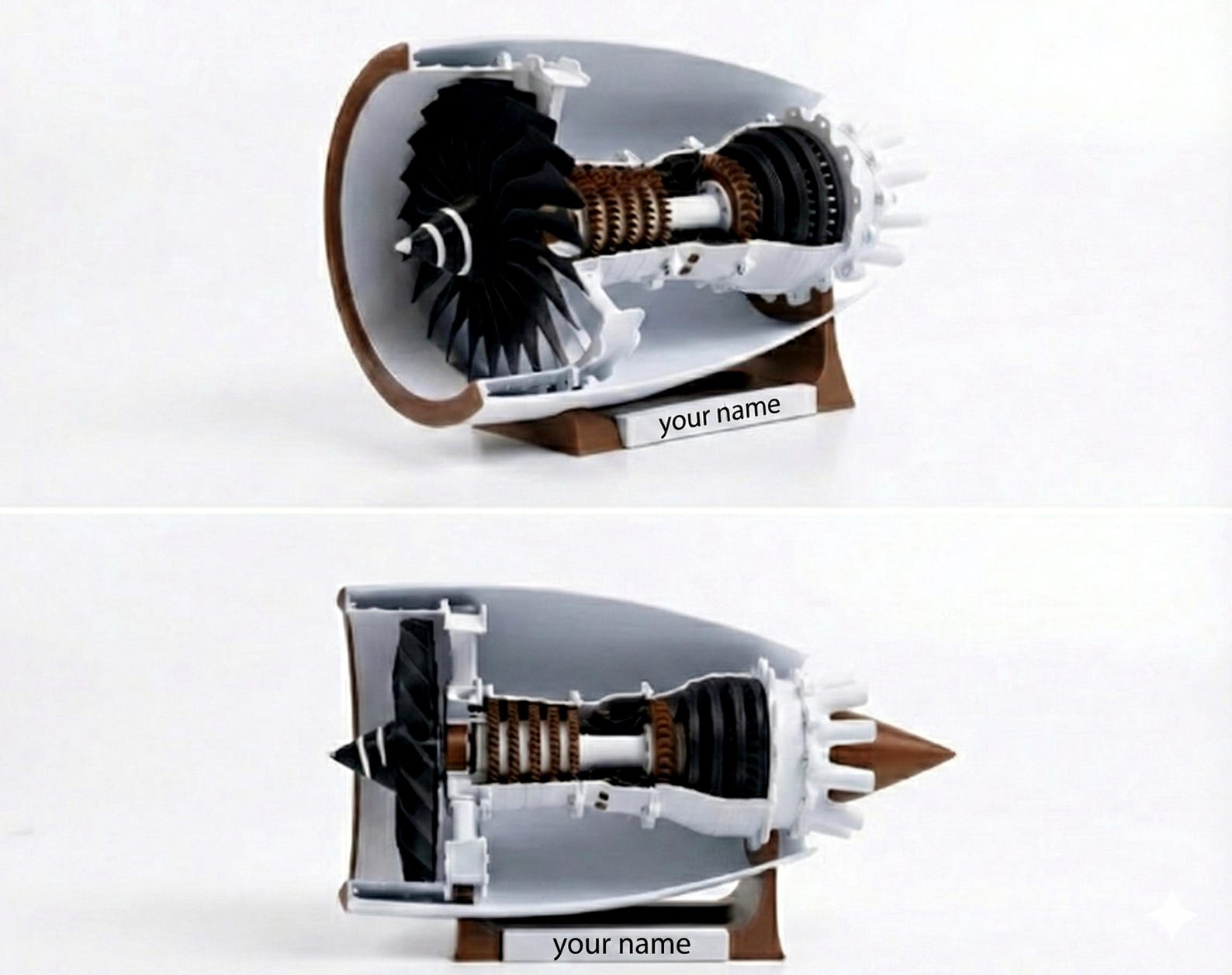 Jet Engine Model – Engineering Desk Decor – Aerospace Turbine Prototype ...