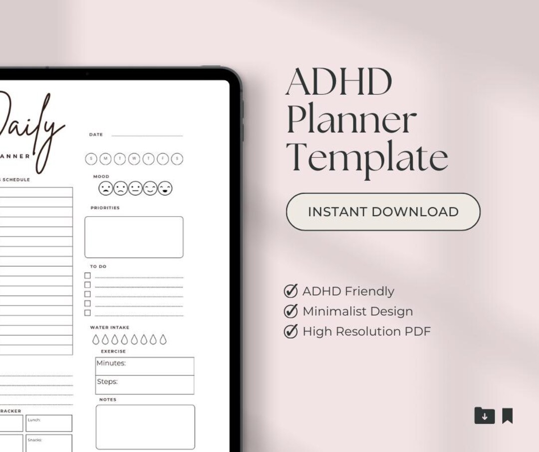 ADHD Daily Planner Printable | ADHD Planner PDF | Neurodivergent ...