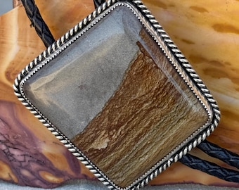 Handmade Sterling Silver Owyhee Jasper Bolo Tie Western Necklace Unisex Cowboy Jewelry Gift