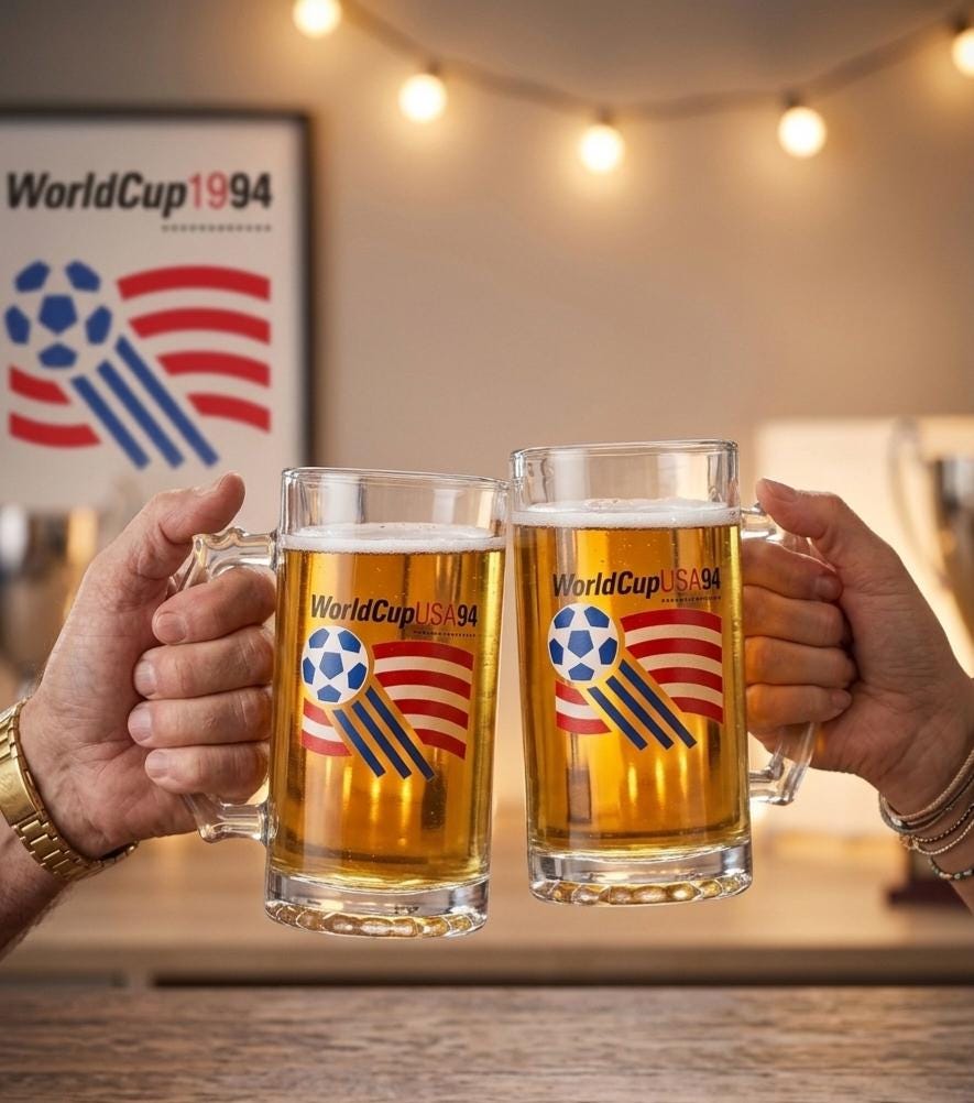 Vintage 1994 World Cup USA Beer Mugs – Authentic Soccer Souvenir