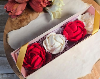 Edible American Marshmallow Flowers, Hand-Crafted Gourmet Treats, Party Favors, Gift Box, baby showers favors, red roses, wedding treat box