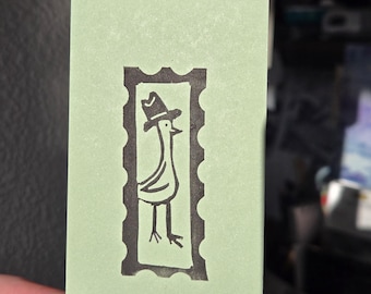 SILLY GOOSE hand-carved hand-printed original linoprint