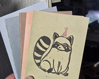 Birthday Raccoon Greeting Card