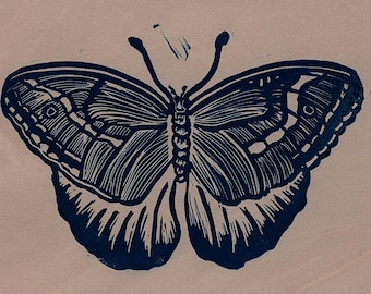 Butterfly Block Print handcarved hand made art
