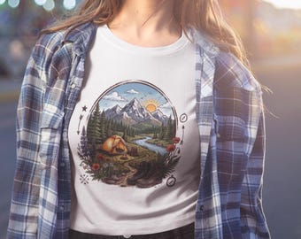 Camiseta de aventura de acampada en la montaña / Camiseta de senderismo al aire libre / Camiseta gráfica de tienda de campaña en la naturaleza / Regalo para excursionistas y campistas /