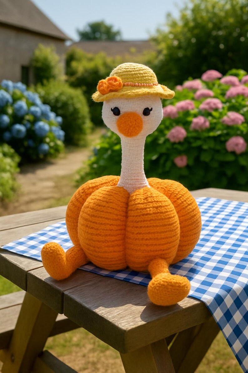 Goose Pattern in English Amigurumi Bird. Stuffed Goose Pattern Crochet ...