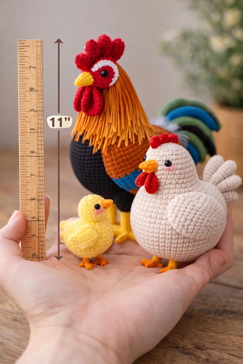 39 Rooster Crochet Patterns to Add Farmhouse Charm to Your Home Decor 23 Crochet Rooster and Hen Family Set