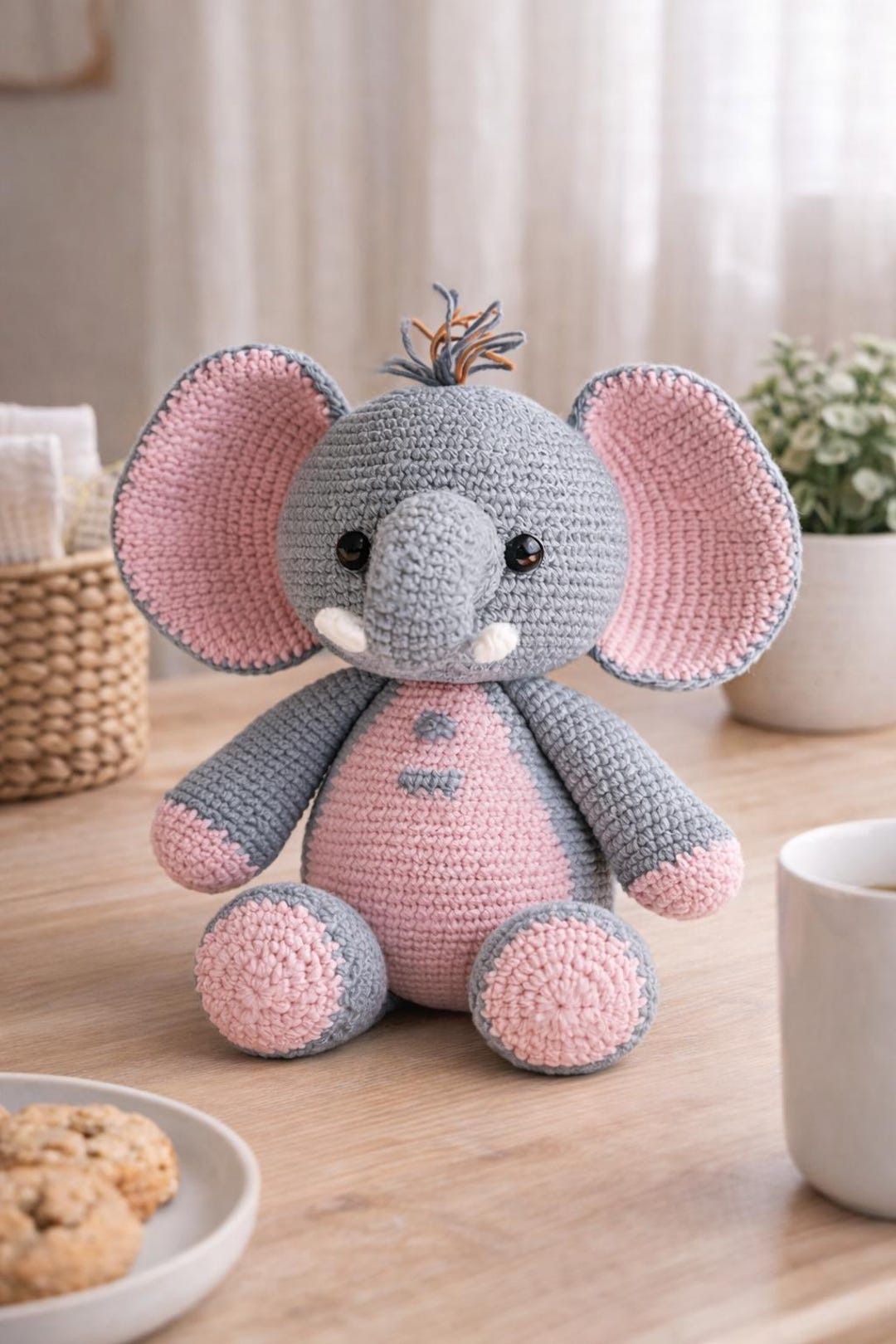 Amigurumi Elephant Crochet Pattern PDF, Cute Baby Elephant Plush, Easy ...