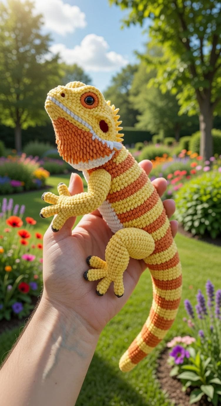 30 Bearded Dragon Crochet Patterns for Reptile Lovers, Gifts, and Plush Decor 9 Realistic Bearded Dragon Crochet PDF