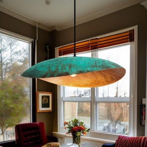 Luminária pendente de luxo em latão oxidado – Luminária de teto marroquina martelada feita à mão