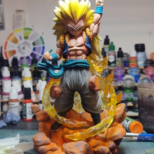Gotenks SSJ3 Dragon Ball. Resina pintada a mano.