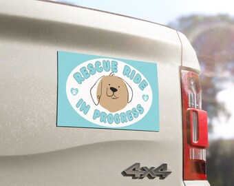 Dog on Board Magnet, Rescue Ride In Progress Car Magnet, Foster Dog Transport Sign, Dogs on Board, Dogs in Car