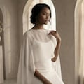Chiffon bridal cape, Sheer wedding cape, Long chiffon cape, White wedding cape, Wedding dress cape, Wedding veils cape, Chiffon dress topper product logo