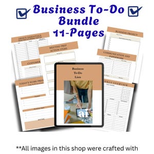Business To‑Do List Bundle | 10 Printable Planner Pages | Admin, Meetings, Projects, Clients, Finance