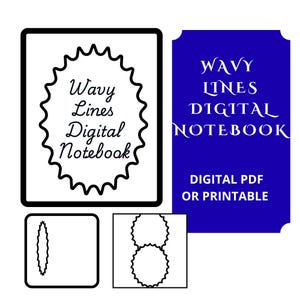 Wavy Lines Digital Notebook | Wavy Lines Aesthetic Notes and Doodle Pages