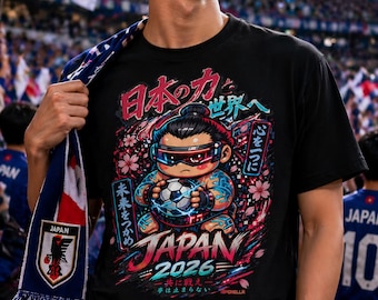 Samurai Soccer Tee, Neon Japan Anime Shirt, Futuristic Techwear Top