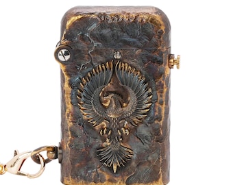 Encendedor automático de doble garra – Encendedor de líquido con cierre de seguridad de latón vintage, regalo para papá.