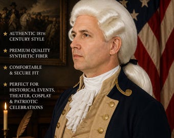 Perücke George Washington. Unabhängigkeits-Look...