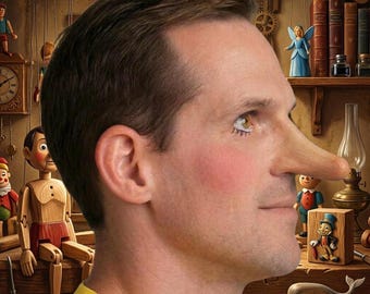 Nariz de Pinocho de látex. ¡Póntelo en una mentira!