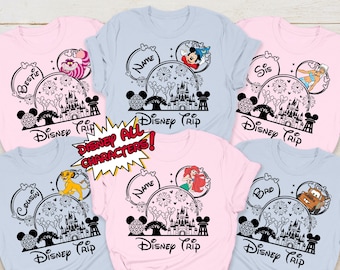 Disney All Characters Squad Matching Custom Shirts, Mickey & Friends, Princess, The Aristocats, 2026 Disneyland Trip Family Matching Shirt