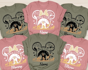 Custom Disney Animal Kingdom Safari Family Shirts, Matching Vacation Tees, Mickey Minnie Wild Shirt