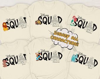 Disney All Characters Squad Matching Custom Shirts, Mickey & Friends, Disney Princess, Star Wars, 2026 Disneyland Trip Family Matching Shirt