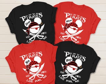 Custom Disney Pirates Family Matching Shirts, Disney Pirates of Caribbean Tee, Yo Ho Yo Ho Pirates Life for Me, Mickey Minnie Disney Cruise
