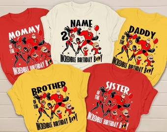 Personalized the Incredibles Birthday Party Shirts, Super Hero Birthday Boy Tee, Family Matching Shirt 2026