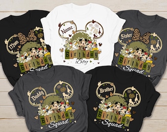 Custom Disney Safari Birthday Shirts, Safari Birthday Squad Matching Tees, Mickey Minnie Birthday Wild Shirt, Disney Birthday Safari 2026