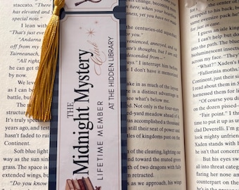 Mystery reader bookmark, laminated gift, bookish merch, book accessory,
