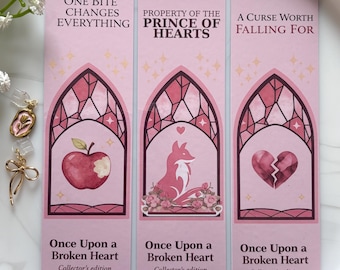Once Upon a Broken Heart Bookmark | Romantasy | Fantasy Romance Bookish Gift | Prince of Hearts Bookmark