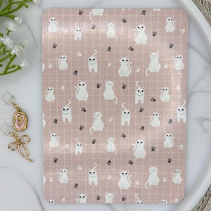 Pink Cat Kindle Insert | Holographic or Matte Cat Pattern Decor
