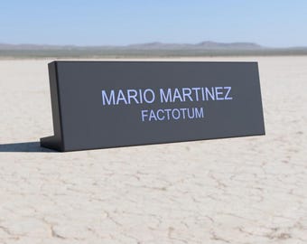 Custom Desk Nameplate Printed in PETG - Personalized Office Name Sign - Two-Tone Professional Design