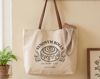 Bolso de mano personalizado para profesor de inglés, bolso de gramática con nombre de profesor personalizado, bolso de mano literario con rollos de sinónimos, regalo divertido para profesor de lengua y literatura.