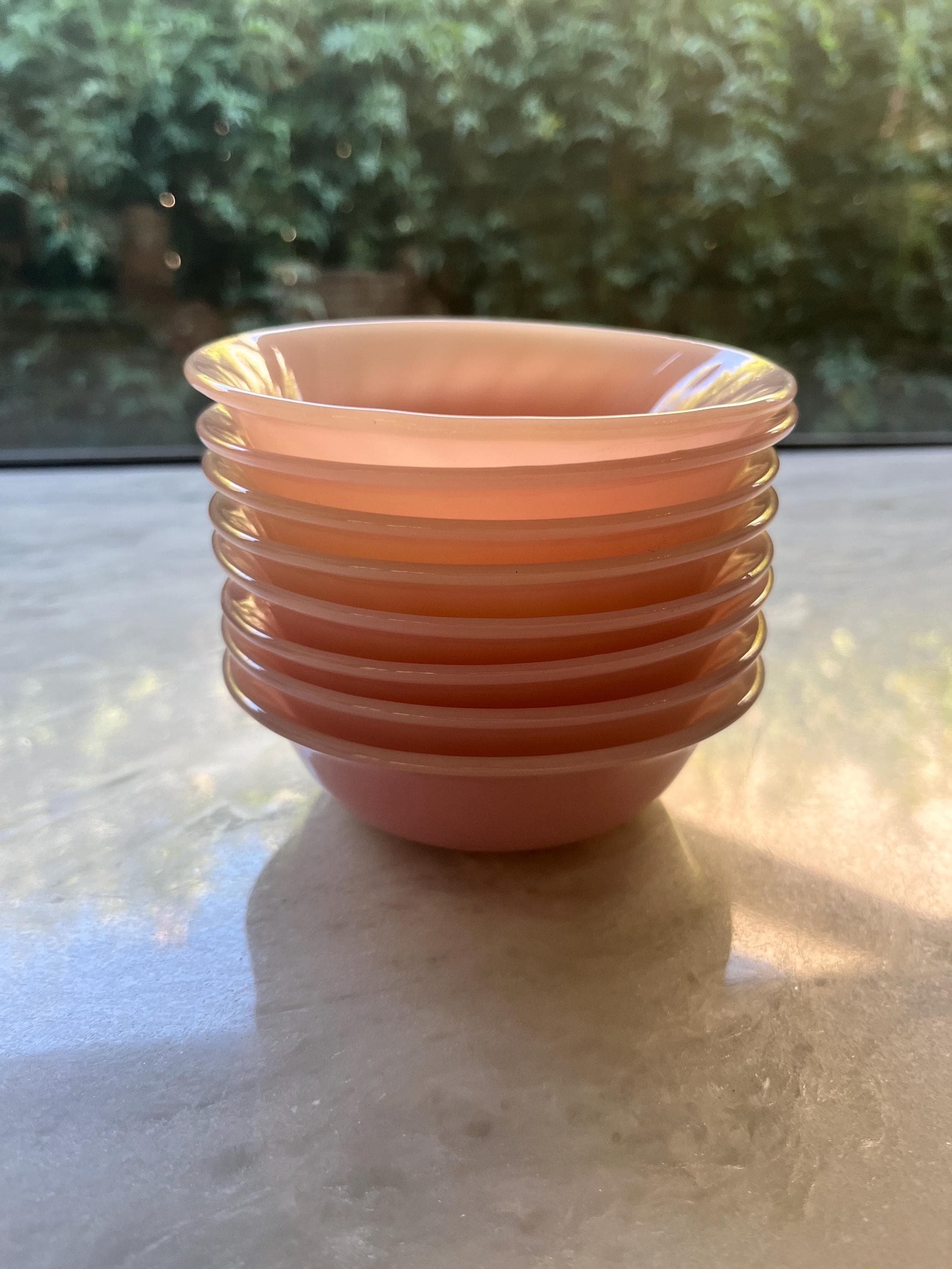 Fire King Pink Swirl Bowl - Etsy