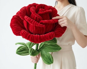 Riesige Samtrosen, Jumbo-Pfeifenputzerblume, Geschenkidee für die Ewigkeit, Geschenk zum Jahrestag, Valentinstag oder Geburtstag