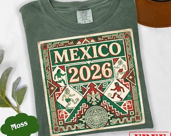 Mexico 2026 Shirt Mexico T-Shirt, Vintage Mexican Coat of Arms Tee, Boho Mexican Tee, Retro Mexico Soccer Apparel, Gameday Unisex Shirt