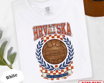 Hrvatska Shirt Croatia Soccer Tee, Vintage Soccer Shirt, Retro Balkan Shirt, Football Graphic Tee, Croatia Team Supporter Gift