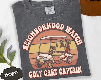 Best Dad by Par Funny Golf Shirt, Golf Cart Captain Tee, New Dad Golf Gift, Retro Neighbor Hood Watch Present