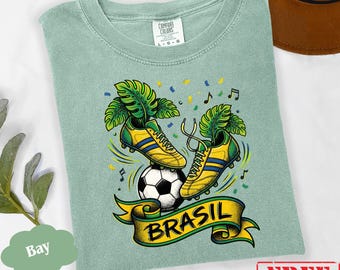 Brazil Soccer Tee Brasil T Shirt, Vintage Brazilian Gift Idea, Retro National Team Shirt, Cute Game Day Outfit Supporter Top